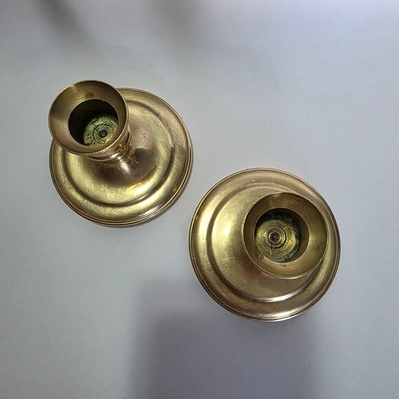 Vintage Solid Brass Baldwin Brass Candlestick Holders 3”, Set of 4 - Picture 12 of 13